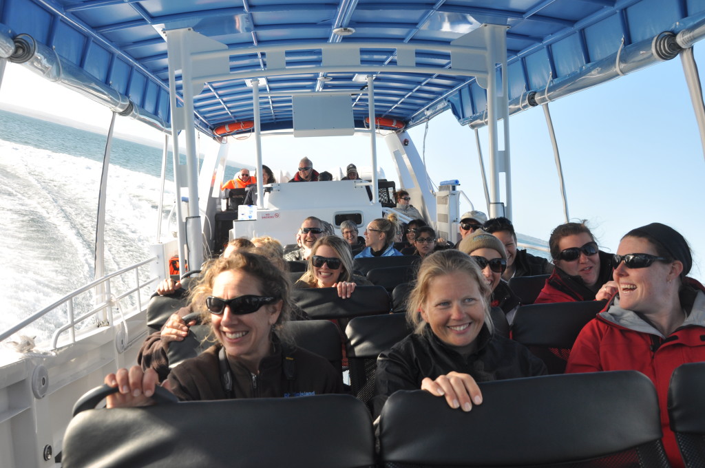 There were plenty of smiles on the faces of staff on the first practice run of Phillip Island's new EcoBoat tour.
