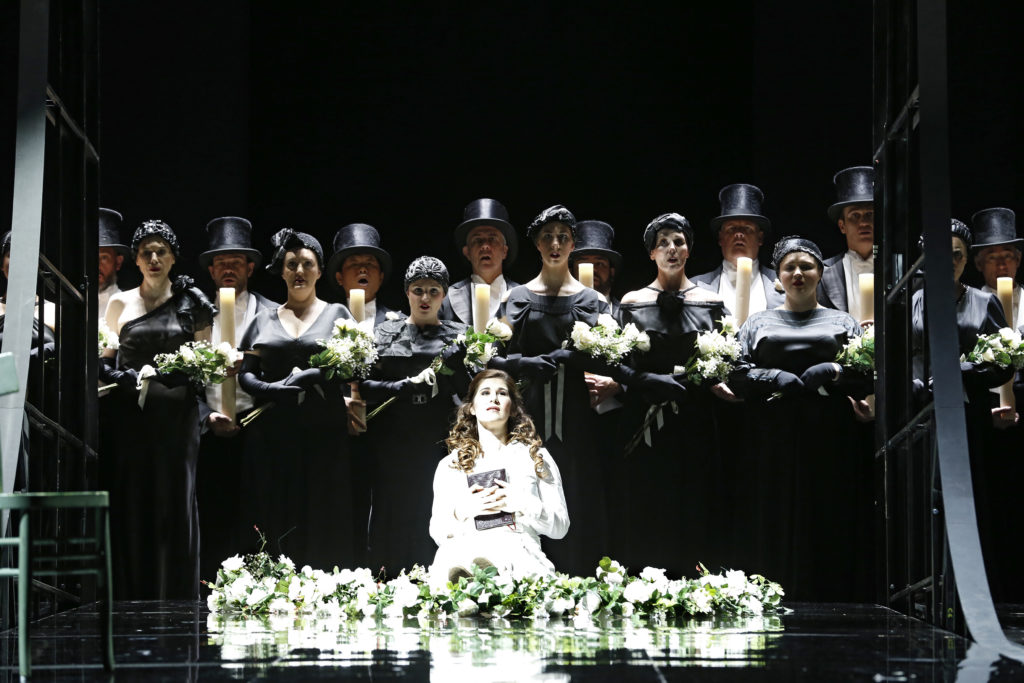 Nicole Car and members of the Opera Australia chorus in Luisa Miller