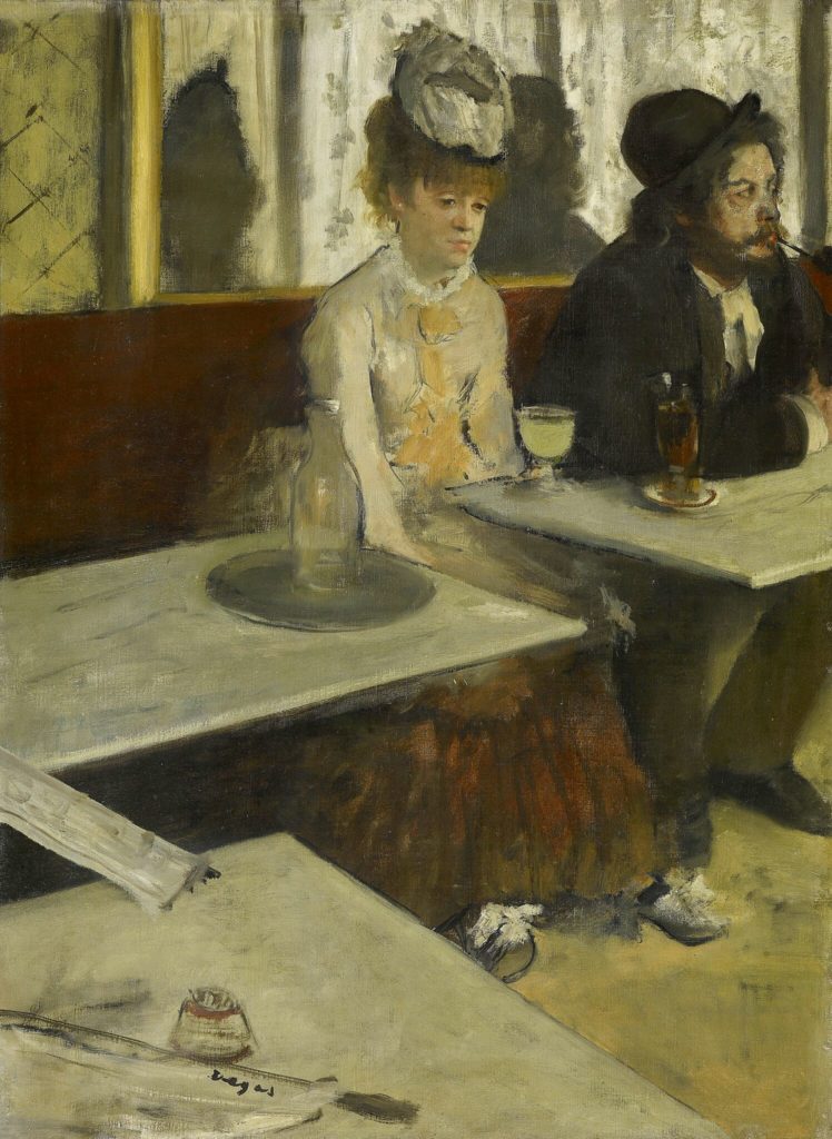 In a café (The Absinthe drinker) c. 1875–76 oil on canvas 92 x 68.5 cm Musée d'Orsay, Paris (RF 1984) © RMN-Grand Palais (Musée d’Orsay) / Martine Beck