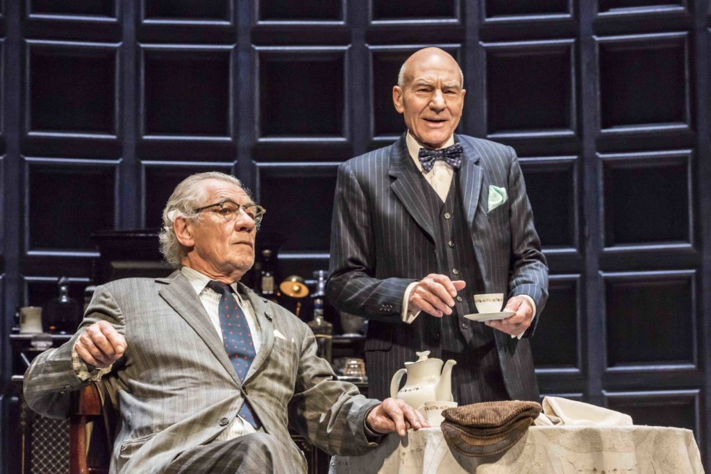  Sir Ian McKellen and Sir Patrick Stewart star in No Man's Land. Writer - Harold Pinter, Director - Sean Mathias, set and costumes - Stephen Brimson Lewis, Lighting - Peter Kaczorowski, Sheffield, 2016. Photo credit: Johan Persson