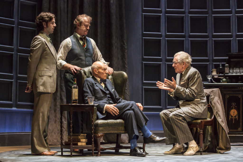 The cast members of No Man's Land -Damien Molony, Owen Teale and Patrick Stewart and Ian McKellen.