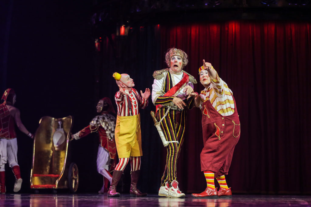 The Clown Trio. Photos: Carlos Müller The Costumes Marie-Chantale Vaillancourt © 2016 Cirque du Solei