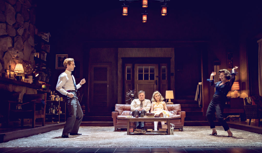 The cast of Who's Afraid of Virginia Woolf. - Luke Treadaway, Conleth Hill, Imogen Poots and Imelda Staunton.