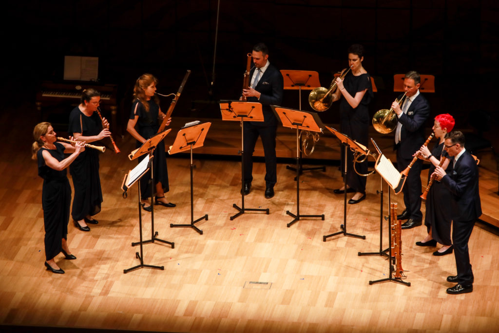 Members of the ABO's wind section performing Harmoniemusik from Mozart’s The Abduction from the Seraglio,