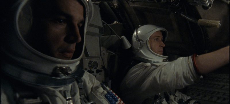 Christopher Abbott(Dave Scott and Ryan Gosling (Neil Armstrong) in First Man.