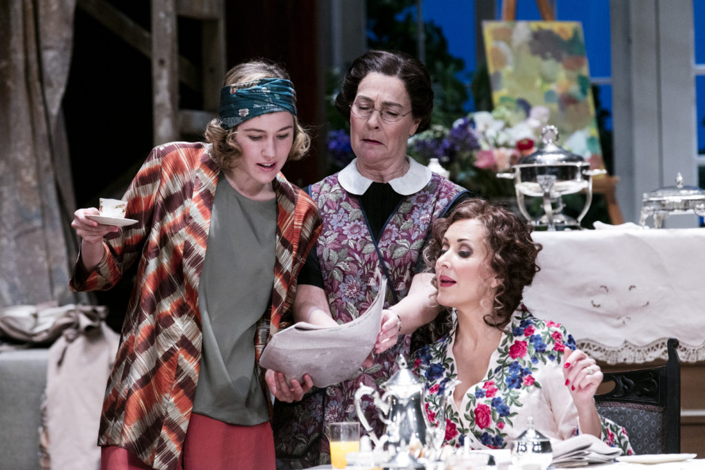 Imogen Sage, Marg Downey and Marina Prior in MTC's production of Hay Fever.